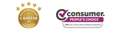 Most satisfied customers Canstar 2020 awards for car insurance and house and contents. 2019-2020 Consumer People's Choice award for FMG House, Contents and Car insurance 