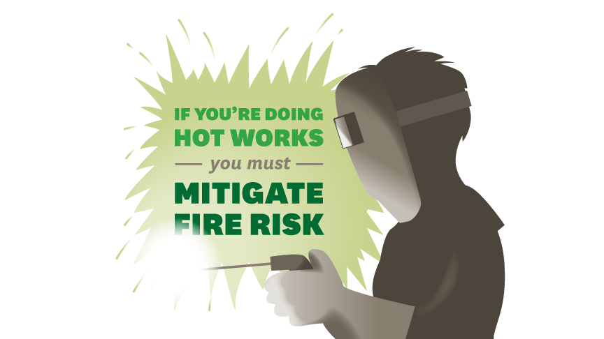 if you're doing hot works you must mitigate fire risk 