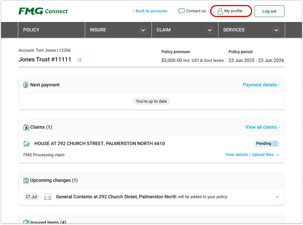 Connect Refund payment Step 1