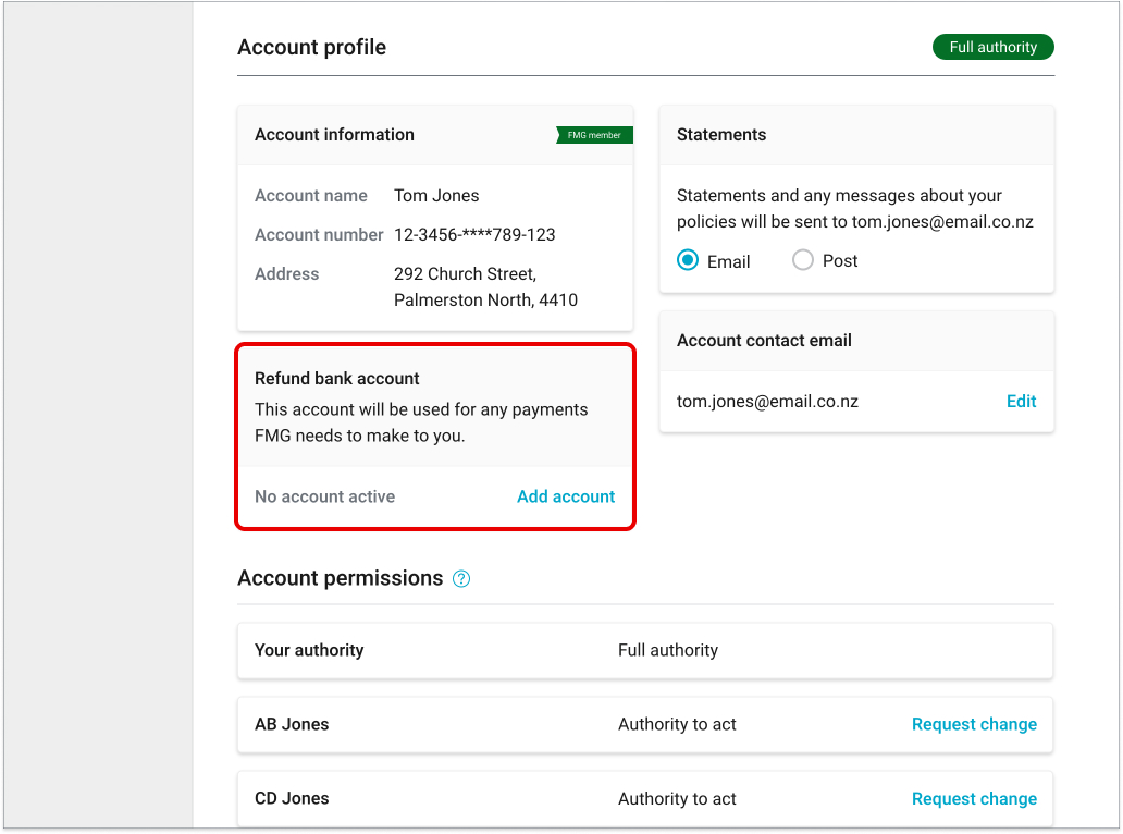 Connect Refund payment Step 2
