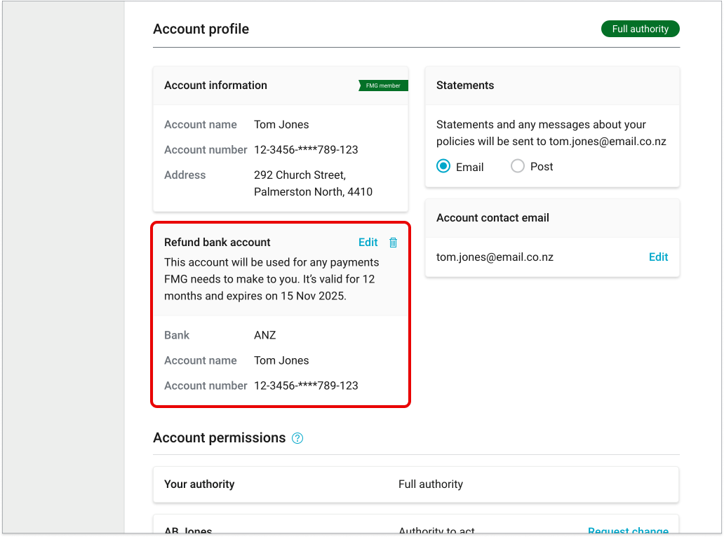 Connect Refund payment Step 3