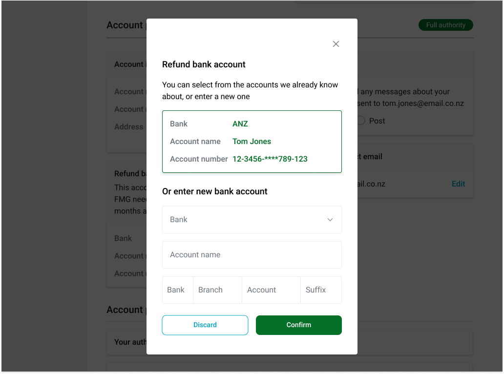 Connect Refund payment Step 4