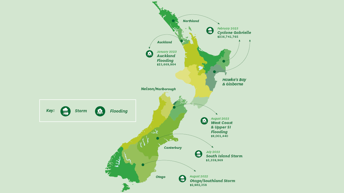 Map of 2023 claims 