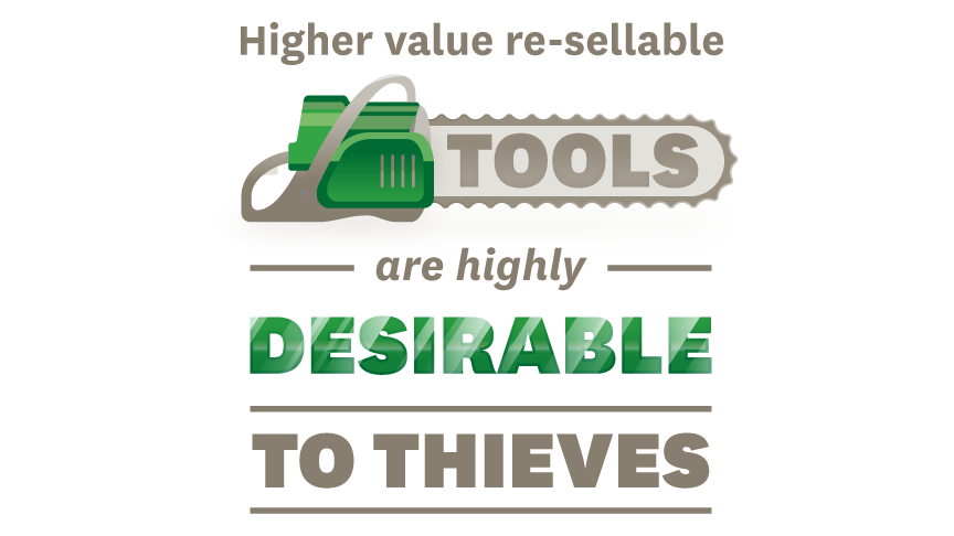 higher value re-sellable tools are highly desirable to thieves