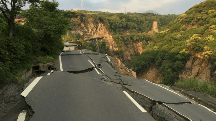 road with cracks in it 