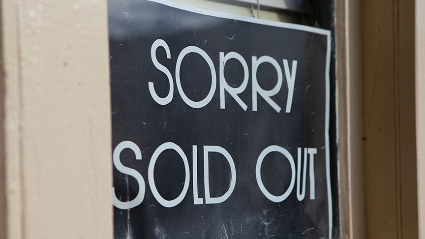 sorry sold out sign