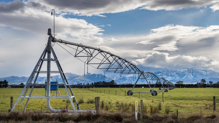 Irrigator in field 