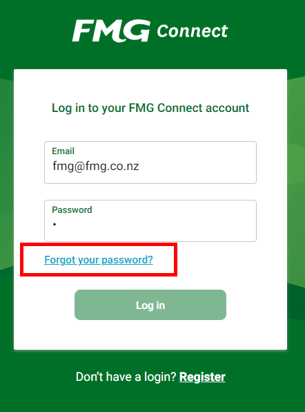 Forgot password link